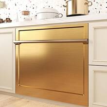 1 Roll Of Golden Contact Paper Brushed Metal Appearance Peeling And Pasting Self-Adhesive Waterproof Detachable Vinyl Wallpaper Decor Splash-Proof Board Kitchen Counter Living Room Bedroom Kitchen Cabinet Refrigerator Sticker - Gold - View 9