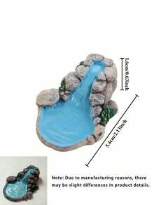 1/2pcs Vintage Mini Landscape Garden DIY Decor, Blue DIY Small Pond Fairy Garden Lawn Decoration, Mountain Dollhouse Decor Handicraft, Car Dashboard Daily Commute Scene Decoration, Exquisite Handmade Craft For Car Owners, Mini Landscape Details, Car Decoration Accessories - A - View 4