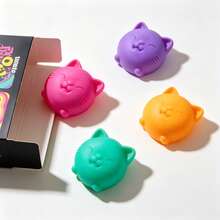 1pc Cat-Shaped TPR Squeeze Toy, Soft And Fluffy Leisure Relaxation Toy, Cute Colorful Textured Stress Relief Hand Toy, Binge-Watching Companion, Stress Relief Item For Leisure Time, Realistic Animal-Shaped Entertainment Stress Relief Toy, Adult Leisure Squeeze Toy, Time-Killing Stress Relief Toy, Soft And Fluffy Toy, Casual Style Desktop Decoration - Multicolor - View 9