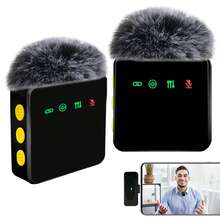 Micrófono de solapa inalámbrico compatible con iPhone y teléfono Android, micrófono mini con reducción de ruido, emparejamiento automático y silencio & reverberación para vlogging y grabación de video - Plug & Play Capacidad de batería: (Receptor: 140mAh, Micrófono: 160mAh) - Multicolor - Ver 18