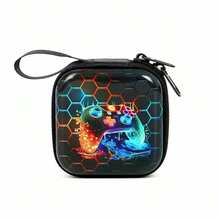 Cool Earphone/Key/Coin Purse, Football Gift, Colorful Holiday Football Print Coin Purse, Casual Style, Metal - Multicolor - View 17