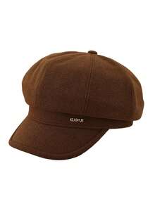 1pc Women's Beret Hat, Bohemian Party Casual Retro Court Style Cute Elegant Streetwear Solid Color Versatile Fashion Personalized Newsboy Cap, Literary Vintage Large Head Circumference Newsboy Cap, Minimalist Style Octagonal Hat, Suitable For Outdoor Travel - Multi-color - View 5