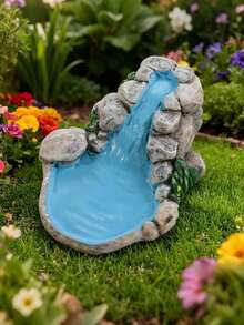 1/2pcs Vintage Mini Landscape Garden DIY Decor, Blue DIY Small Pond Fairy Garden Lawn Decoration, Mountain Dollhouse Decor Handicraft, Car Dashboard Daily Commute Scene Decoration, Exquisite Handmade Craft For Car Owners, Mini Landscape Details, Car Decoration Accessories - A - View 6