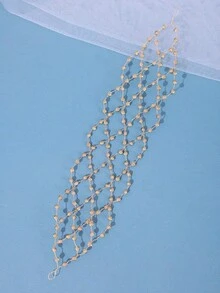 1件女款水鑽極簡公主髮箍，精緻日常髮飾，新娘婚禮飾品，派對配件 - 綠色 - 查看 8