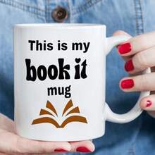 Mug Kopi Dua Warna "Book It Book Lover", Cangkir Keramik Bergambar Buku Terbuka dengan Teks Hati, Hadiah Lucu untuk Pecinta Buku dan Perpustakaan, Mug Porselen 11oz untuk Minuman Panas dan Dingin - MultiWarna - View 6