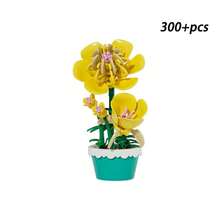 300+片微粒子盆栽植物積木花卉套裝，DIY手工永生仿真花束組裝積木，桌面家居裝飾擺件，益智拼圖玩具，送給女性、媽媽的創意禮物，生日、情人節適用 - 彩色 - 查看 12