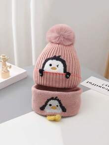 Infant & Toddler Knitted Hat And Scarf Set, Warm And Comfortable, Suitable For Boys And Girls Aged 1-5, For Autumn And Winter - Multicolor - View 5