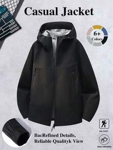 Women's Hooded Softshell Outdoor Casual Utility Jacket - Black - View 2