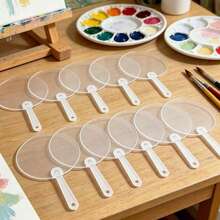 100/50pcs Cute Mini Transparent Hand Fans Handmade DIY Blank Fans Detachable Art Fans For Halloween Wedding Birthday And Party Decorations, Perfect Gifts For Friends Classmates Mothers Colleagues, Decorative Fans - One Size Fits All - View 8