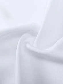 Women's Contrast Trim Button Front Shirt, Long Sleeve Collared Office Blouse With Curved Hem For Business Casual Workwear - White - View 10