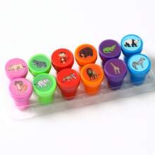 DAFENNI 30/20/10pcs Cute Cartoon Animal Stamps, Toddler Toys Children Toys Montessori Toys Sensory Toys Autism Sensory Toys, Preschool Game Coloring Book Accessories, Children Party Gifts, Back To School Halloween Birthday Gifts Early Education Toys - Multicolor - View 10