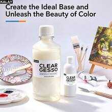 Kalay Professional Grade Gesso Surface Treatment Medium, Oil/Acrylic Painting Canvas Liquid Primer, Mixable With Professional Acrylic Paints And Mediums, 60/250ML Transparent/White - 1 Item - View 7