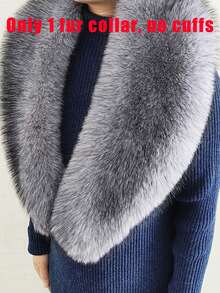 Faux Fur Collar Cuffs Set Winter Fluffy Shawl, 3 Options: Collar+Cuffs / Single Collar / Cuffs Only - Multicolor - View 48