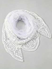 1pc Women's Rose Embroidered Scarf/Headband/All Season Fashion Street Style Headwrap/Daily Party Hair Accessory/Birthday Gift For Friends - Multicolor - View 2