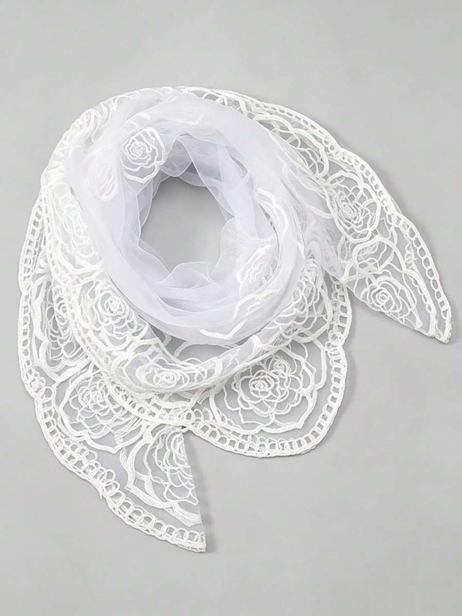 1pc Women's Rose Embroidered Scarf/Headband/All Season Fashion Street Style Headwrap/Daily Party Hair Accessory/Birthday Gift For Friends - Multicolor - View 1
