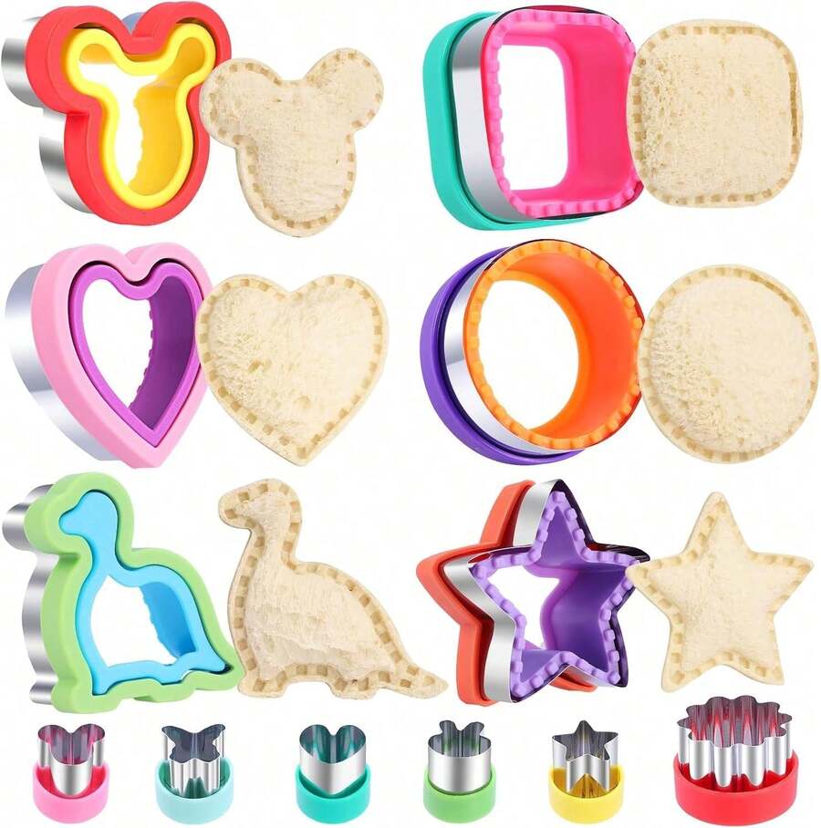 1pc Random Piece Set Of Sandwich Cutting And Sealing Device Combination, Bread Demoulding Machine, Pancake Mold DIY Biscuit Cutter, Vegetable Slicer, Suitable For School Lunch Boxes And Bento Boxes, - 1 - View 1