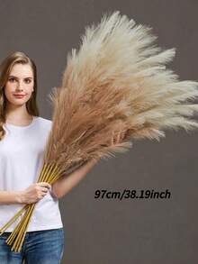100/50/30/20/10/3pcs Artificial Reed Grass, Reeds, For Floor Vase, Vase Filler, Bohemian Country Farmhouse Home Decor, Wedding Party Decoration, Valentine's Day, Birthday Graduation Gift, Autumn Decor, Fall, Artificial Plants - Beige Gradient - View 3