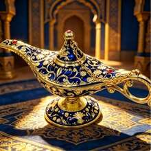 1pc Acrylic Printed Vintage Magic Lamp Genie Collector's Edition, Suitable For Home/Wedding Table Decor, Rare Classic Arabic Style Collectible, Exquisite Gift, Perfect For Party/Birthday/Christmas - 1PC - View 2