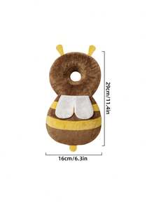 HAPPY WALK 1pc 2nd Generation Upgraded Baby Walking Head Protection Pad, Coffee Color Cute Plush Bee, Adjustable Size - 2nd Generation Upgraded Version (Brown Suede Bee) - View 7