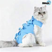 1pc Pet Anti-Licking Clothing, Lightweight & Breathable, Spring/Summer/All-Season, Tie-Up Design Comfortable, Non-Restrictive On Four Legs, Protective Pet Outfit For Cats/Small Dogs - Multicolor - View 13