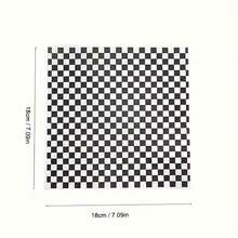 100pcs Checkerboard Pattern Food Greaseproof Paper, Waterproof & Oil-Resistant Non-Seeping, Suitable For Burgers, Fried Chicken And Other Food Wrapping, Home Kitchen, Street Vendor Commercial Use, Practical Baking Mat Supplies For Parties, Holidays And Outdoor Use - Multicolor - View 6