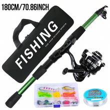Telescopic Spinning Fishing Rod And Reel Combo Set, Includes Tackle Box, Hard Baits, Soft Baits, Fishing Line, Suitable For Beginner Freshwater River Fishing, With Storage Carrying Bag - Green - View 8
