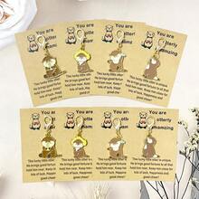 1/2 Set Charming Beaver Keychain Set With "You Are Amazing" Card - Featuring Cute Otter Pattern, Fashionable Backpack, Wallet, School Bag, Car Decoration Pendant, Animal Theme Party Decoration Gift, Suitable For Birthday, Back To School, Holiday, Thanksgiving, Anniversary, Best Choice For Family, Friends, Teachers, Classmates, Colleagues, 2D Flat Design - Multicolor - View 10