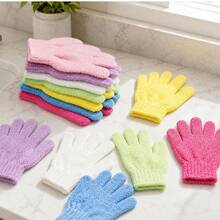 Luvas de Esfoliação de Cinco Dedos para Banho em Casa, Fibra Alta e Fofa que Cria Espuma Densa Facilmente, Design com Dedos Separados Sem Restringir o Movimento das Mãos, Esfoliação de Todo o Corpo para Remover Pele Morta em Excesso, Item de Limpeza de Cuidados com a Pele Diários para Banheiro, Sabonete Corporal - Multicolorido - Visão 5