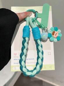 Paar Sonnenblumen Anhänger Handy Lanyard, 2-teiliges Set Handgelenkband kurz 2-in-1 Ring Handseil, doppelt verwendbares verstellbares geflochtenes Seil, geeignet für Outdoor Reisen, Wandern, Unisex Smartphone Armband, kurzes Seil Handyhalter, Smartphone Zubehör Schutzhülle Lanyard, Schlüsselanhänger - Verschiedenfarbig - Übersicht 15