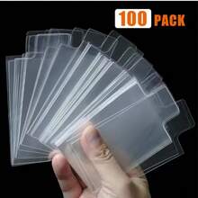 100PCS ReSealable Card Holder Sleeves For Top Loader/Magnetic Card Holder PSA Protector/Clear Plastic Waterproof Sleeves Pull Tab Card Sleeves Card Holder Extractors, Allowing For Easy Card Removal Without Causing Any Damage, Game Inner Sleeves - Multicolor - View 16