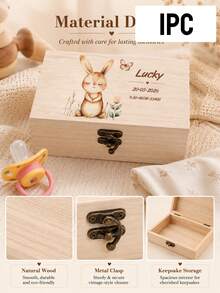 Custom Wooden Memory Box, Cute Animal Theme Keepsake Storage Box, Personalized Name Date Gift For Home Decor, Customized Birthday Anniversary Present, Customizable Name Christmas Holiday Keepsake For Family, Teachers' Day - Style a - View 16