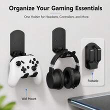 1pc Desktop Headphone Stand, No Drilling Required, Adhesive Headphone Hook, Wall-Mounted Bracket Suitable For All Headphones, Student Dorm And Computer Setup PC Gaming Accessory - Multicolor - View 10