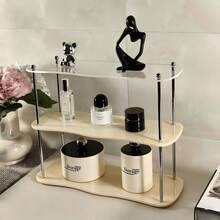 1pc Cosmetic Storage Rack, Foundation, Eyeshadow, Lipstick Organizer, Vanity Makeup Storage Box, Perfect For Displaying Perfume And Organizing Desktop Accessories - Multicolor - View 5