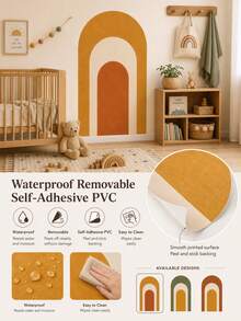 SUPSTICKER 1 Set Vintage Bohemian Style Layered Arch Peel And Stick Wall Decal, Removable PVC Wall Sticker, Suitable For Living Room, Nursery And Bedroom, 2 Sizes - 2pcs - View 4