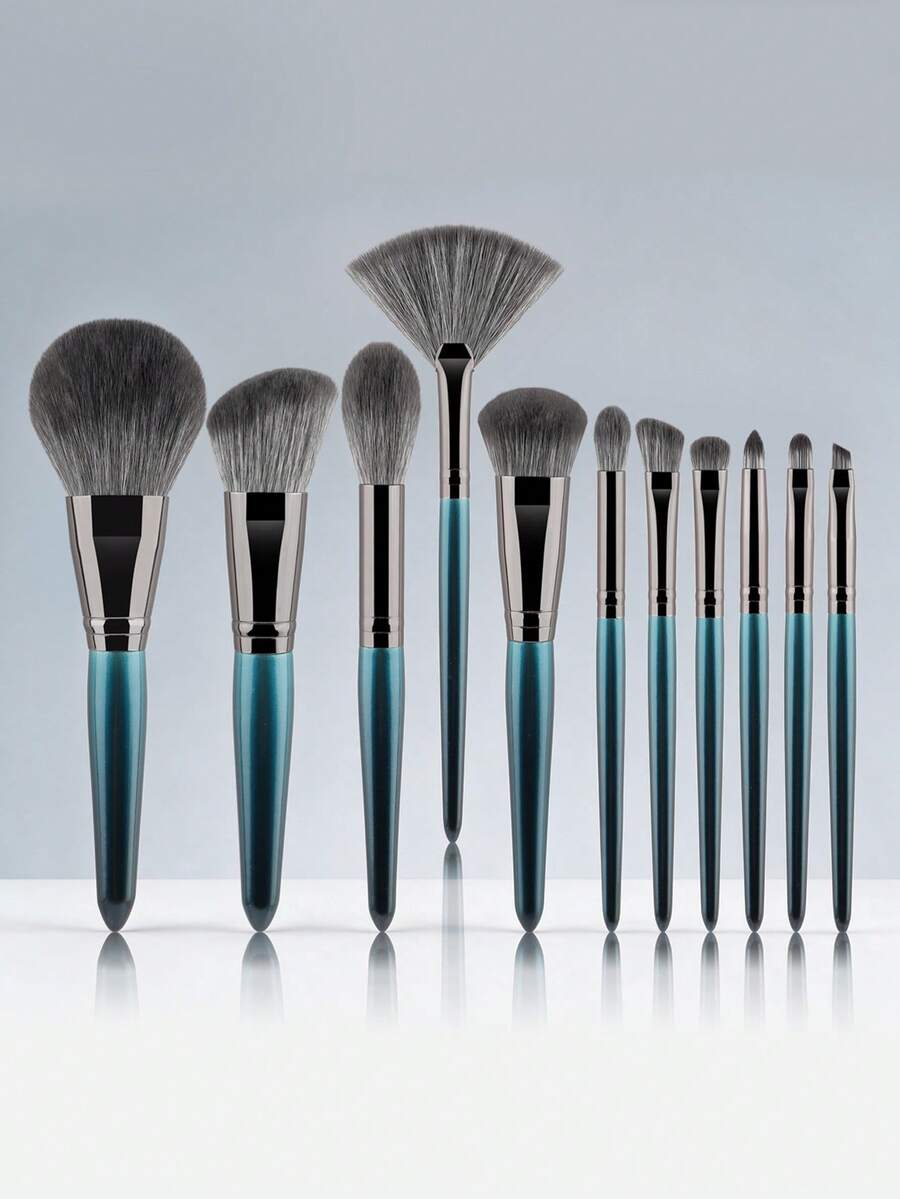 11Pcs Professional Makeup Brush Set, Soft Synthetic Bristles Cosmetic Brushes Kit, Foundation Powder Blush Contour Eyeshadow Face Makeup Tools For Beginners - Multicolor - View 1