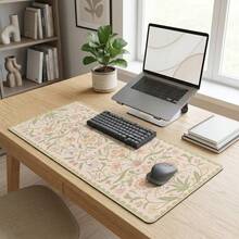 Floral Pattern Large Mouse Pad, Non-Slip Rubber Bottom, Stitched Edge, Office Home Gaming Gift For Him/Her, Back To School Desktop Accessory, Office Supplies, Mouse Pad, Multiple Sizes, Computer Keyboard Pad, Laptop Pad - Mouse Pad - View 7