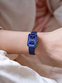 1 buah Jam Tangan Wanita Retro Minimalis dengan Mesin Quartz, Cocok untuk Pemakaian Sehari-hari - Biru - View 6
