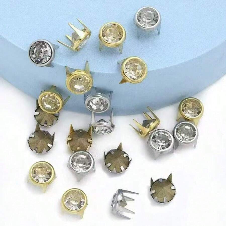 10MM 尖底章魚水鑽 50顆/包 DIY 衣物 鞋子、帽子、包包、皮革製品、裙子、髮飾、手工布料珠飾珠寶