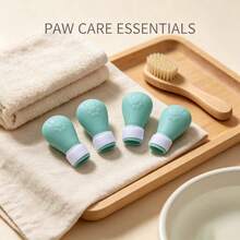 4 Peças Botas Anti-Arranhões para Gatos, Capas Ajustáveis para Patas de Gato, Sapatos Protetores de Patas de Gato de Silicone com Tira Ajustável, Adequado para Banho, Chuveiro, Corte de Unhas, Limpeza de Orelhas e Cenários de Cuidados com Animais de Estimação, Coisas de Gato, Acessórios de Gato, Brinquedos de Gato - Multicolorido - Visão 5