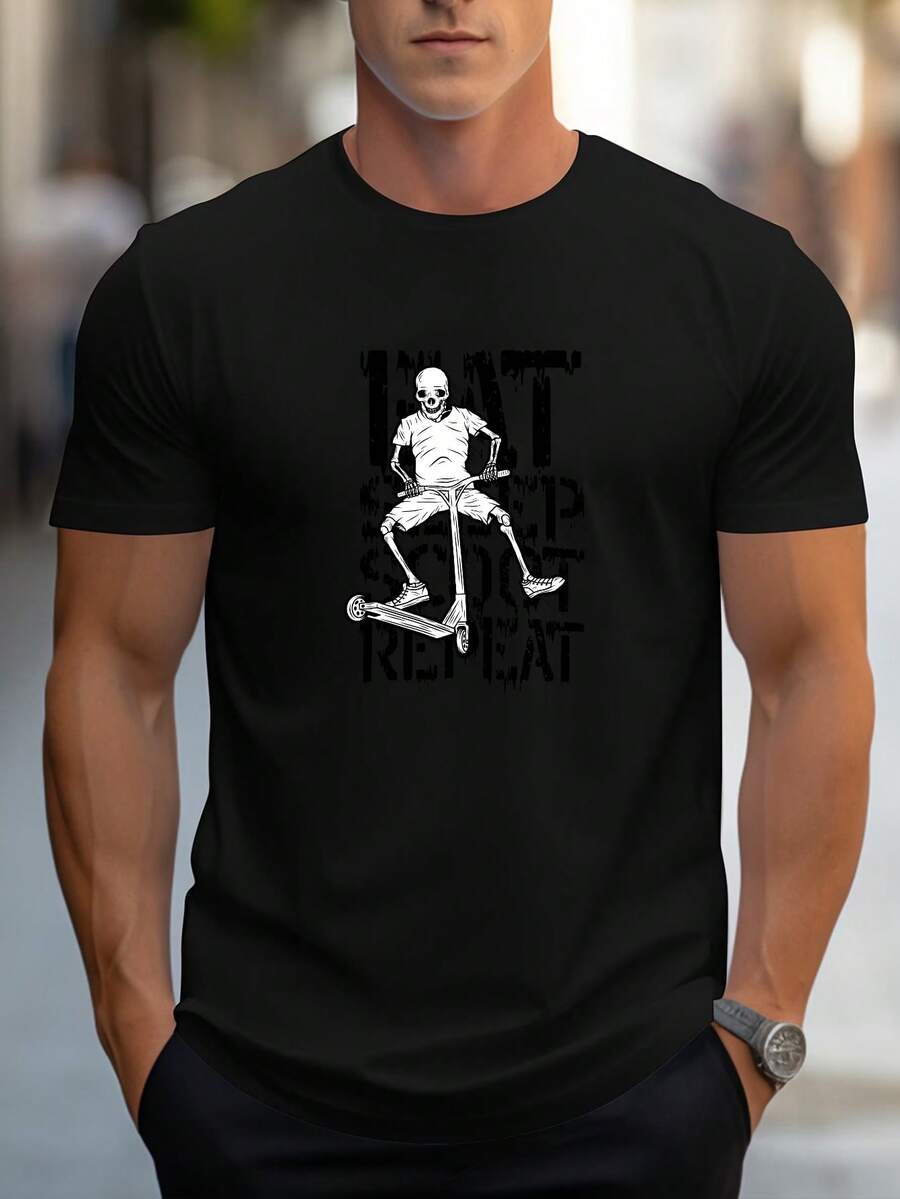 Men T-Shirts - 黑色 - 查看 1