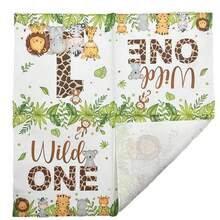 20pcs Colorful Leaf Pattern Napkins, 1st Birthday Animal Pattern Face Tissues, Colorful Printed Napkins - Jungle Animals - View 5