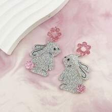 1 Pair New Animal Super Shiny Silver Earrings, Korean Style Stud ...