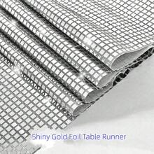 3/5pcs 33*180/275 12.99*70.87/108.27inch Silver Mirror Sequin Long Table Runner, European Style Wedding Party Welcome Atmosphere Decoration Table Cloth - Silver - View 5