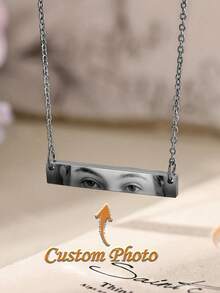 Personalized Eye Photo Necklace, Custom Eye Pattern Necklace, Couple's Eye Gift, Unique Gift For Her, Anniversary Gift, Perfect For Mother's Day - Multicolor - View 2