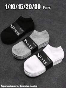 1/10/15/20/30 Pasang Kaos Kaki Pria Model Boat, Kaos Kaki Bisnis Pria, Kaos Kaki Pendek Tahan Lama dan Bernapas, Nyaman untuk Musim Semi/Panas - MultiWarna - View 1