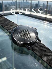 Guess Men's Watch Analog Quartz Black Mesh Strap Minimalist Graphic Dial Sleek Modern Timepiece Perfect For Professional Office Wear And Casual Style - Black - View 5