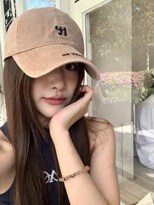 1 buah Topi Baseball Vintage Amerika Wanita, Bahan Lembut Bordir Tangan, Cocok untuk Bepergian, Berbelanja, dan Pemakaian Sehari-hari - beraneka warna - View 2