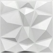 1pc/10pcs/20pcs 3D Diamond Design 3D Wall Sticker, Fire-Resistant & Wear-Resistant Wall Panel, 30x30cm, Matte Black & White, Whole House Wall DIY Decoration - White - View 3