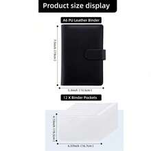12Pcs Zipper Bags/1Set A6 PU Leather Cover+Cash Envelope Bags With Zipper, Budget Organizer Binder, Money Saving Loose-Leaf Notebook Travel Wallet - Multicolor - View 2
