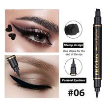 Fit Colors 3Pcs Goth Makeup Set, Double-Ended Heart Stamp Eyeliner Pen + Lip Liner + Black Lip Tint, Dark Gothic Halloween Costume Makeup Kit - Multicolor - View 10
